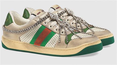 damaged gucci sneakers|Gucci sneakers that look dirty.